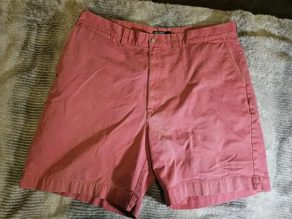 Polo Ralph Lauren Pink Chino Shorts Men's Size 40 100% Cotton, Pre-loved, Worn.